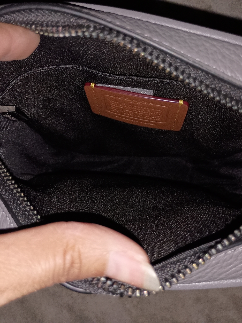 Coach Gray Messenger Bag with Burgundy Number Patch - Picture 5 of 11